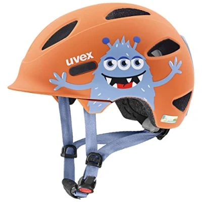 Afbeelding van uvex oyo style lichte fietshelm voor kinderen geïntegreerde zijbescherming individueel passysteem monster papaya matt 45 50 cm