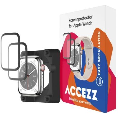Afbeelding van 2 Pack Screenprotectors Apple Watch 45 mm: Accezz 2x met applicator Folie (plastic)