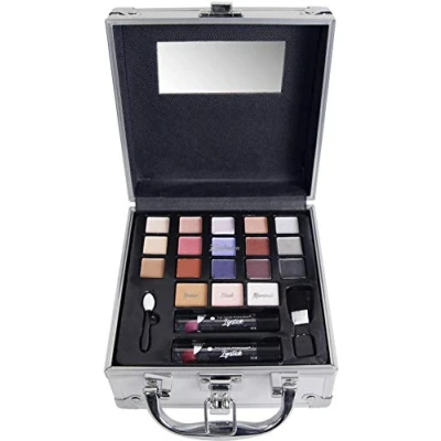 Afbeelding van The Color Workshop Reizen in Kleur Make up Koffer Fashion Train met Complete Professionele Kit Ogen, Gezicht &amp; Lippen Cadeau Set Meisjes, Tieners Vrouwen Beauty Case