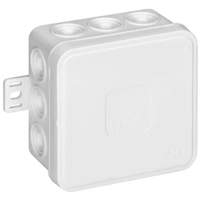 Afbeelding van Miratic Opbouw Kabel Aftakdoos IP54 Cable Box CLICK aansluitdoos Electronics 12 Doorvoeren Kabeldoos 75x75x41mm (Wit)