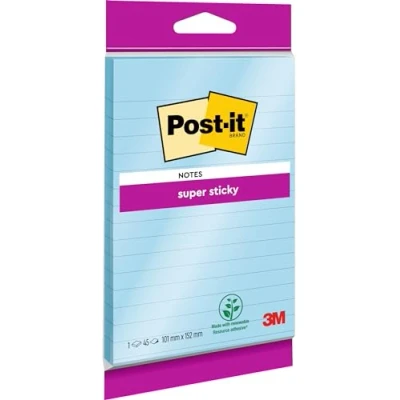 Afbeelding van Post it 102 x 152 mm gevoerde Super Sticky Note Neptune Blauw