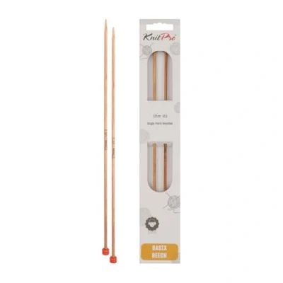 Afbeelding van KnitPro Basix Single Ended breinaalden, van berkenhout, meerkleurig, 30 cm x 3,25 mm