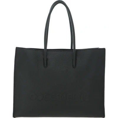 Afbeelding van COCCINELLE Leren Handtas Myrtha Maxi Log Handbag Grained Leather Alga Donkergroen