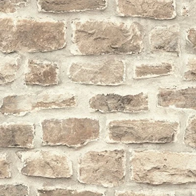 Afbeelding van rasch Behang 860610 uit de collectie b.b home passion VI vliesbehang in rustieke steenlook 10,05 m x 53 cm (l b), bruin