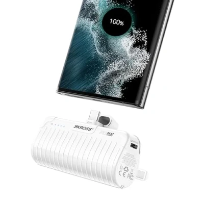 Afbeelding van SKROSS RELOAD Power STAND Draagbare oplader met 5000 mAh USB C Fast Charge Delivery voor het opladen van smartphones, tablets 30 cm lange kabel meegeleverd