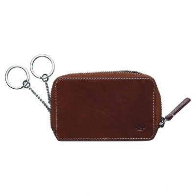Afbeelding van Golden Head Sleutelgeval Bari RFID Protect Zipped Key Case Cognac Bruine