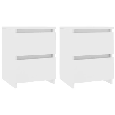 Afbeelding van Nachtkastjes 2 st 30x30x40 cm bewerkt hout wit