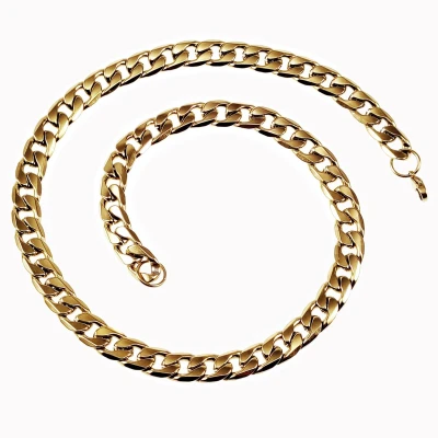 Afbeelding van 60cm x11mm Cubaanse Ketting Heren Roestvrij Stalen Goudkleur Schakelketting