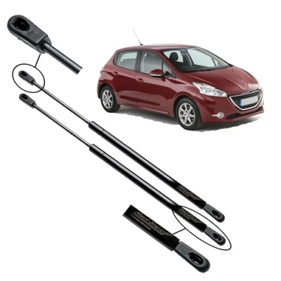 Afbeelding van Ramor Strutz 2x Gasveer Demper Achterklep Compatibel met Peugeot 208 2012 2019. Gasveren Achterklepdemper voor Kofferbak Vervanging 1609616580 en anderen.