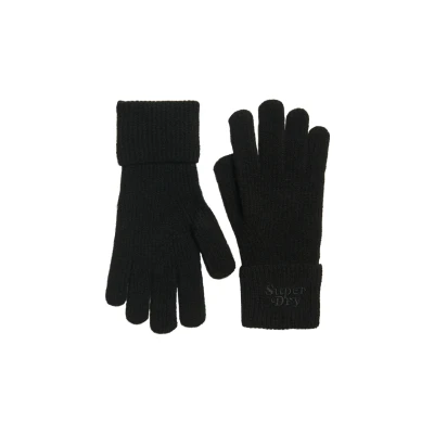 Afbeelding van Superdry Vrouwen Zachte Ribgebreide Handschoenen Zwart Grootte: 1SIZE