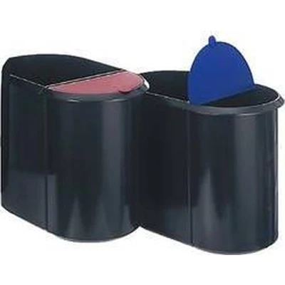 Afbeelding van Helit Duo System H6103993 Prullenbak 29 l Kunststof Zwart, Blauw 1 stuk(s)