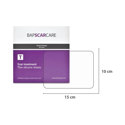 Afbeelding van BAPSCARCARE T zeer dunne siliconen pleister, 10x15 cm Vermindert littekens en littekenklachten Litteken pleister Siliconenpleisters