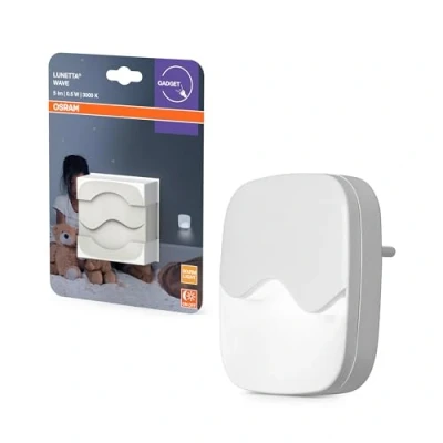 Afbeelding van OSRAM LUNETTA Wave nachtlampje in wit van kunststof, warm licht, IP20 bescherming, voor kinderkamers en binnenruimtes