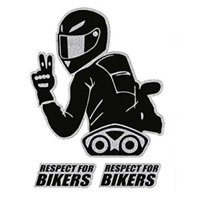 Afbeelding van 4R Quattroerre.it Quattroer.it 32104 Sticker Respect voor motorrijders, 10 x 12 cm