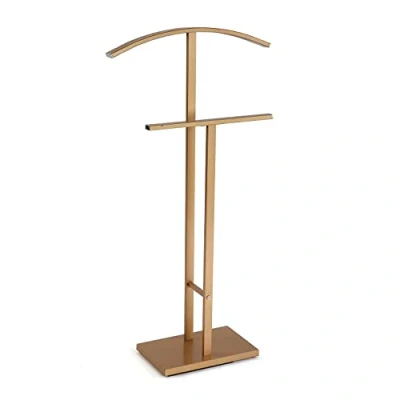 Afbeelding van Versa Lund Modern Multifunctioneel Nachtkastje met 2 Hangers voor Heren of Dameskleding, Afmetingen (H x B H) 100 20 52 cm, Staal, Kleur Goud