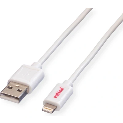 Afbeelding van ROLINE Lightning naar USB 2.0 kabel voor iPhone, iPod, iPad, wit, 0,15 m