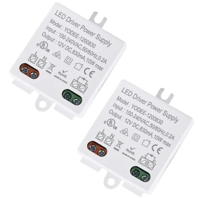 Afbeelding van 2 stuks 12 V/DC 10 W Mini LED transformator: transformator 100 240V naar 12V DC constante spanning driver voeding voor lampen en strips, klein plat zonder minimale