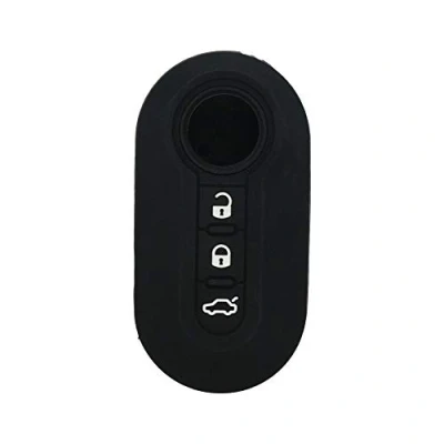 Afbeelding van BROVACS Siliconen Cover Protector Case Skin Jacket fit voor FIAT 3 Button Flip Remote Key Fob CV4759 Zwart