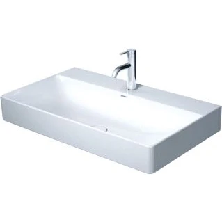 Afbeelding van Duravit durasquare wastafel 800 mm wit hoogglans kraanvlak zonder kraangat geslepen wondergliss 23538000791