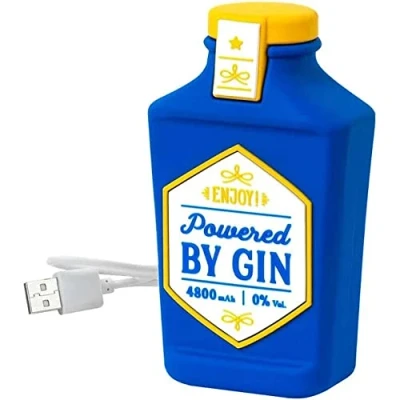 Afbeelding van Legami Draagbare oplader, My Super Power, oplaadbare accu, 8,8 x 10,6 cm, Tema Gin, USB oplaadkabel/micro voor de powerbank in 4 uur, capaciteit 4800 mAh
