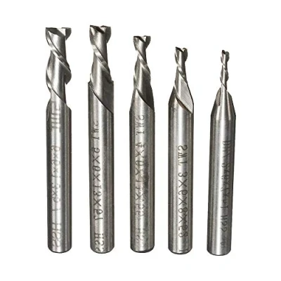Afbeelding van ChaRLes 5 stuks 2 fluiten 2/3/4/5/6 mm schacht frees Hss schachtfrees Cnc graveerbit