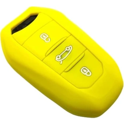 Afbeelding van Nordecco Siliconen Sleutelhoes Past OPEL Corsa F ASTRA L VI 70 plaat Jeep Avenger 3 Knoppen Keyless Afstandsbediening (Geel)