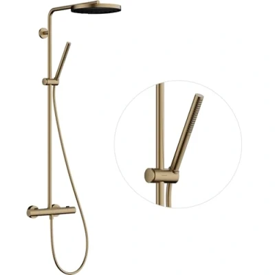 Afbeelding van hansgrohe pulsify s puro showerpipe 260 1jet ecosmart met thermostaat brushed bronze 24223140