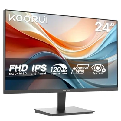 Afbeelding van KOORUI E2411H Moniteur 24 &quot;, FHD 1920 x 1080 120 Hz, Adaptive Sync HDMI 1.4, écran IPS Eye Care, inclinable de 5 à 15, VESA 100 mm