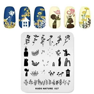 Afbeelding van KADS Nail Stempelen Plaat Bloem Natuur Template Afbeelding Ontwerp Platen voor Art Decoratie en DIY (NA027)