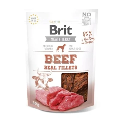 Afbeelding van 3x80g Brit Jerky Rundvlees Filets Hondensnacks