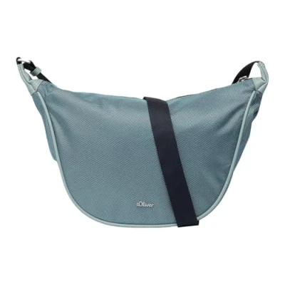 Afbeelding van s.Oliver Halbmond MIT Reissverschlussfach UND LOGO Schoudertas, Dames, Maat: One Size, Blau