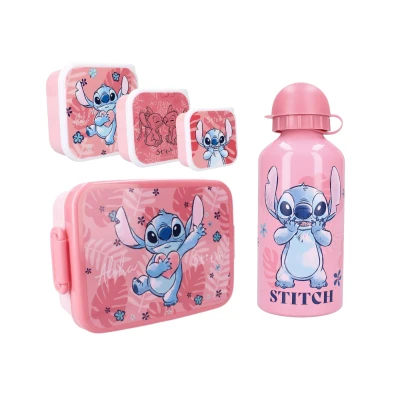Afbeelding van Lilo &amp; Stitch Lunchset; Fles, Lunchbox en 3 in 1 Snackbox 8721122782378