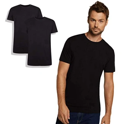 Afbeelding van Bamboo Basics ondershirt Ruben met bamboe (set van 2) zwart