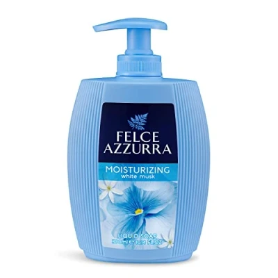 Afbeelding van Felce Azzurra White Musk vloeibare zeep, zeepdispenser met een aangenaam frisse geur en de energie van citrusvruchten, per stuk verpakt (1 x 300 ml)