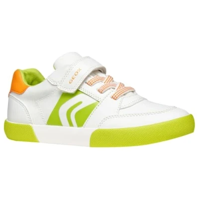 Afbeelding van Geox Gisli Boy D Sneakers voor jongens, Wit Groen Fluo, 38 EU