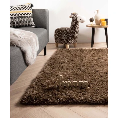 Afbeelding van Hoogpolig Tapijt/Vloerkleed Cozy Shaggy Bruin 160x230 Cm