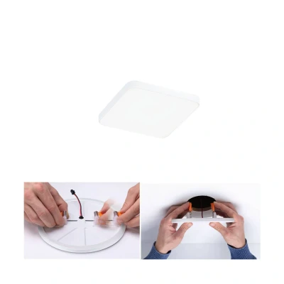 Afbeelding van Paulmann 79953 LED paneel inbouwpaneel Veluna VariFit Edge 90x90mm hoekig dimbaar daglichtwit wit kunststof plafondlamp 4000 K