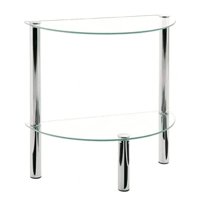 Afbeelding van HAKU Möbel Bijzettafel chroom, Metaal, veiligheidsglas Maat: B 45 cm x H 47 D 22 cm, Stijl: Modern