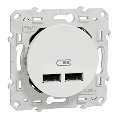 Afbeelding van Odace dubbele USB oplader, 2,1 A, wit