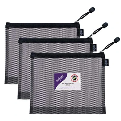 Afbeelding van Snopake A5 zwarte EVA Mesh Zippa tas met hoge capaciteit [Pack van 3] 255 x 205mm zware ophanglus en visitekaarthouder [15880]