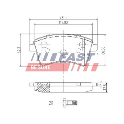 Afbeelding van FAST FT29527 Remblokkenset Vooras Excl. slijtage waarschuwingscontact RENAULT: Kangoo II Express, / Grand Kangoo, Be Bop