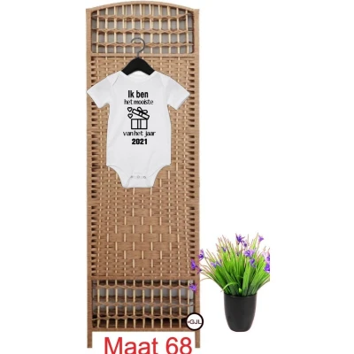Afbeelding van Romper Ik ben het mooiste kado 2021 Gepersonaliseerd Rompertje Kraamgeschenk Katoen Wit Cadeau Cadeautje Geschenk Verjaardag Geboorte New Born Moederdag Spreuken Spreuk Quote Tekst Handgemaakt Maat 68