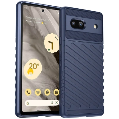 Afbeelding van Google Pixel 7a Hoesje Siliconen en TPU (zacht) iMoshion Softcase/Backcover Donkerblauw Telefoonhoesje Shockproof/Valbescherming