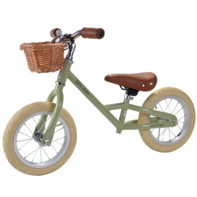 Afbeelding van Bandits &amp; Angels loopfiets Retro Rider groen met mandje 2.5 jaar jongens en meisjes metaal
