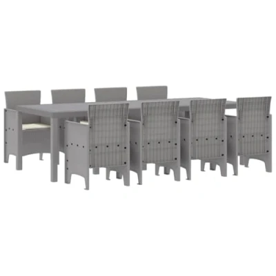 Afbeelding van vidaXL 9 delige Tuinset met Kussens in Witte Poly Rattan