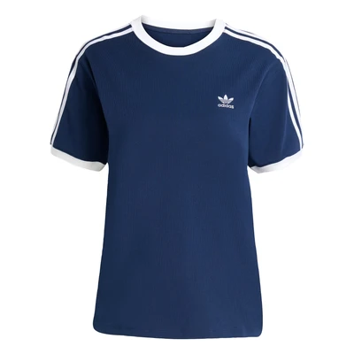 Afbeelding van adidas Originals 3 Stripe Tshirt print, Dames, Maat: 30/32 (XS), Night indigo white