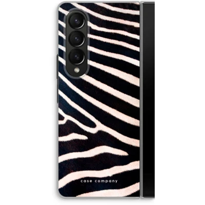 Afbeelding van Case Company® hoesje geschikt voor Samsung Galaxy Z Fold4 Zebra Soft Cover Telefoonhoesje Bescherming aan alle Kanten en Schermrand