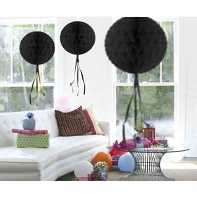 Afbeelding van Honeycomb bal zwart 30cm per stuk
