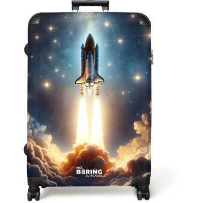 Afbeelding van NoBoringSuitcases.com® Koffer groot Reiskoffer lichtgewicht Lancering van een raket Rolkoffer met 4 wielen Grote trolley XL 98 liter bagage