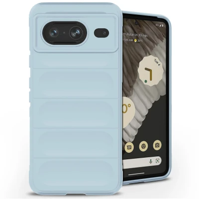 Afbeelding van Google Pixel 8 Hoesje Siliconen en TPU (zacht) iMoshion Softcase/Backcover Lichtblauw Telefoonhoesje